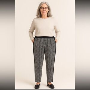 Chalet Et Ceci Textured Pull On Pant Woman Large Elastic Waist Pockets Lagenlook